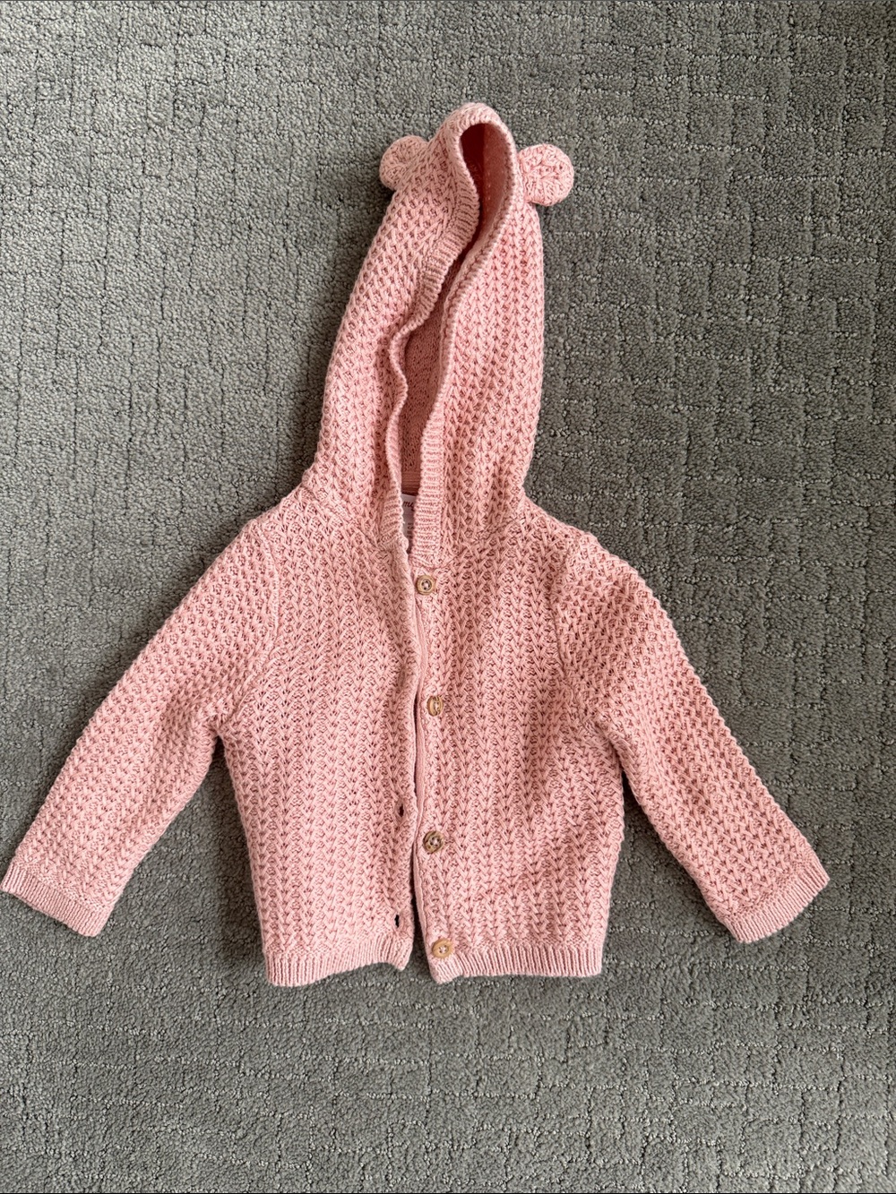 Tommy Bahama Pink Knit Hoodie Sweater with Bear Ears